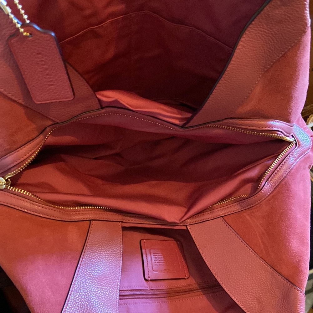 Coach Dalton 31 Leather Large Shoulder Satchel Bag Dust Pink - Picture 12 of 14